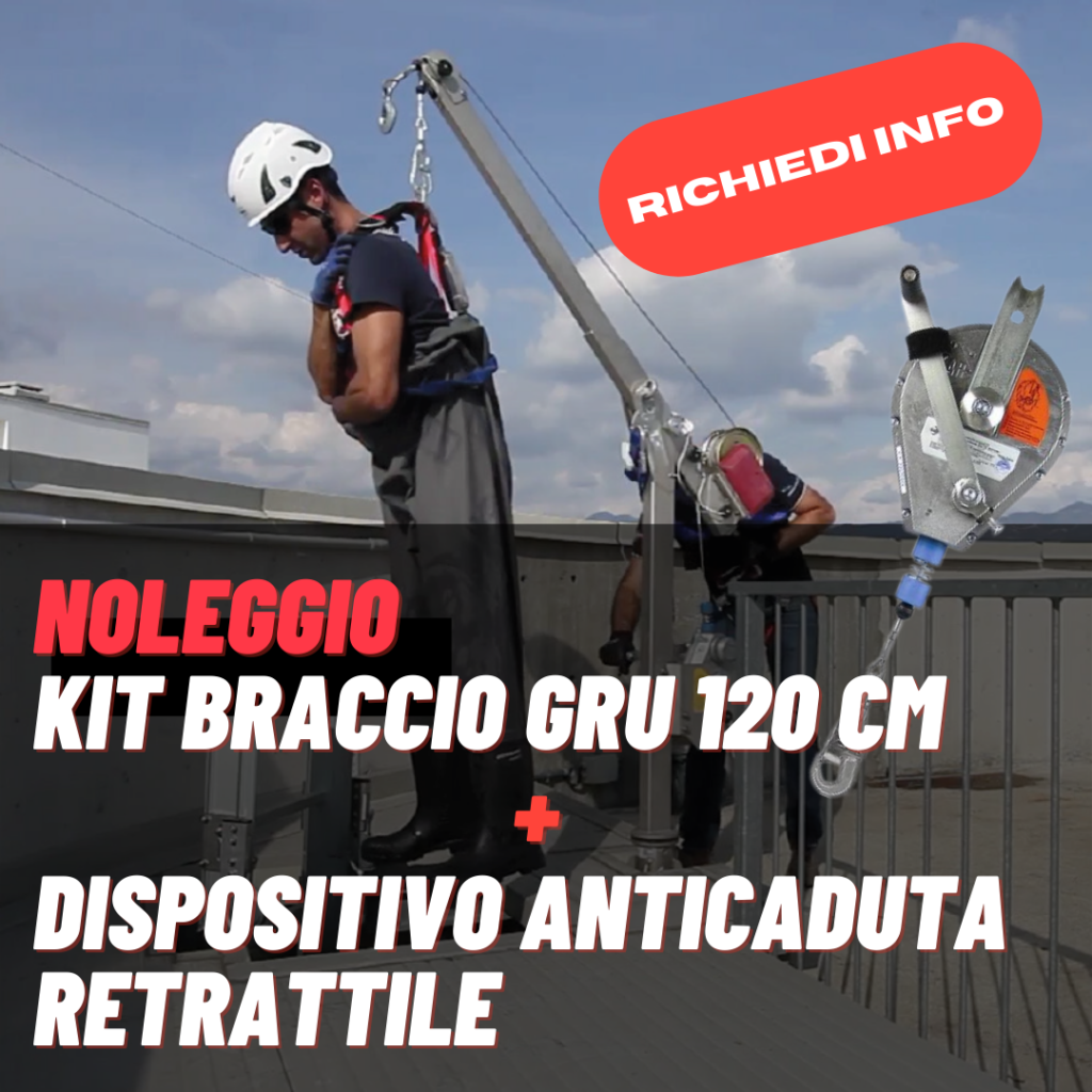 Noleggio kit Braccio gru 120 cm + Dispositivo anticaduta retrattile